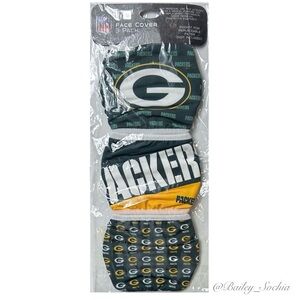 NWT 3PK Green Bay Packers Face Masks